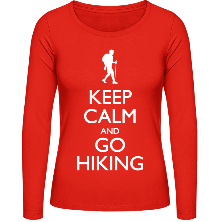 Keep Calm and go Hiking Langermet skjorte for kvinner contain pic