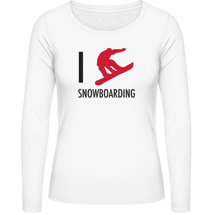 I Heart Snowboarding Vrouwen Lange Mouw Shirt contain pic