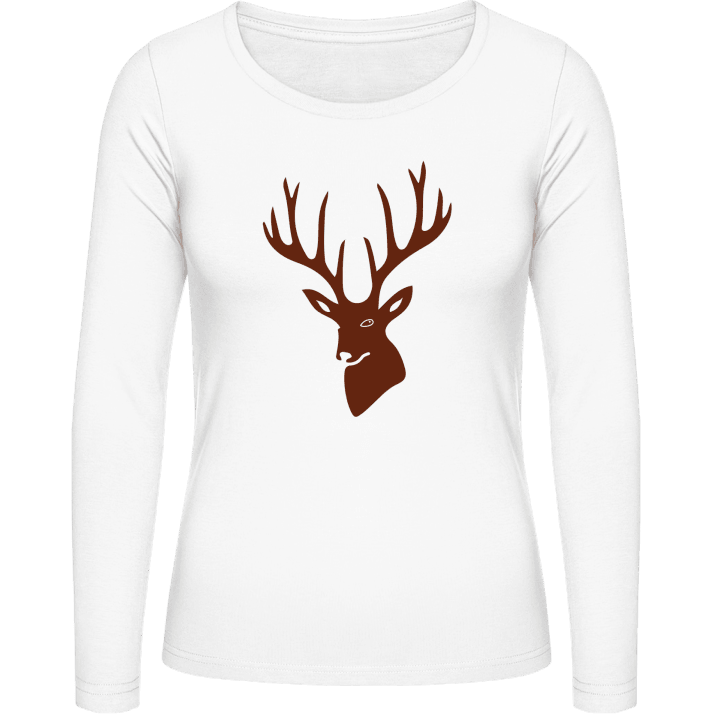 Deer Head Silhouette Langærmet skjorte til kvinder 0 image