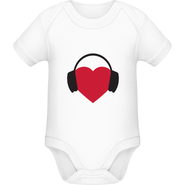 Heart With Headphones Baby Romper contain pic