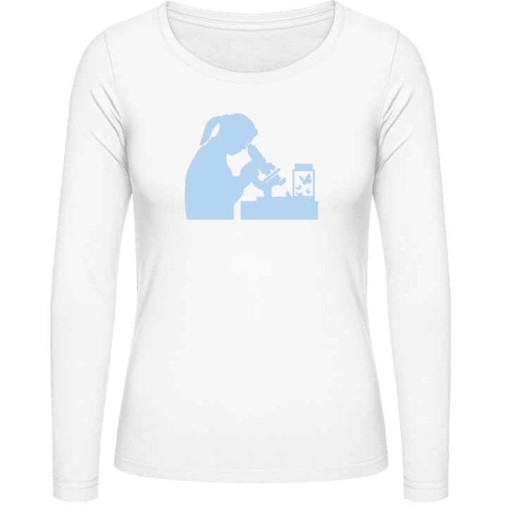 Biologist Silhouette Female T-shirt à manches longues pour femmes contain pic
