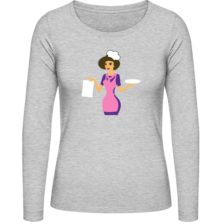 Female Cook Langermet skjorte for kvinner contain pic