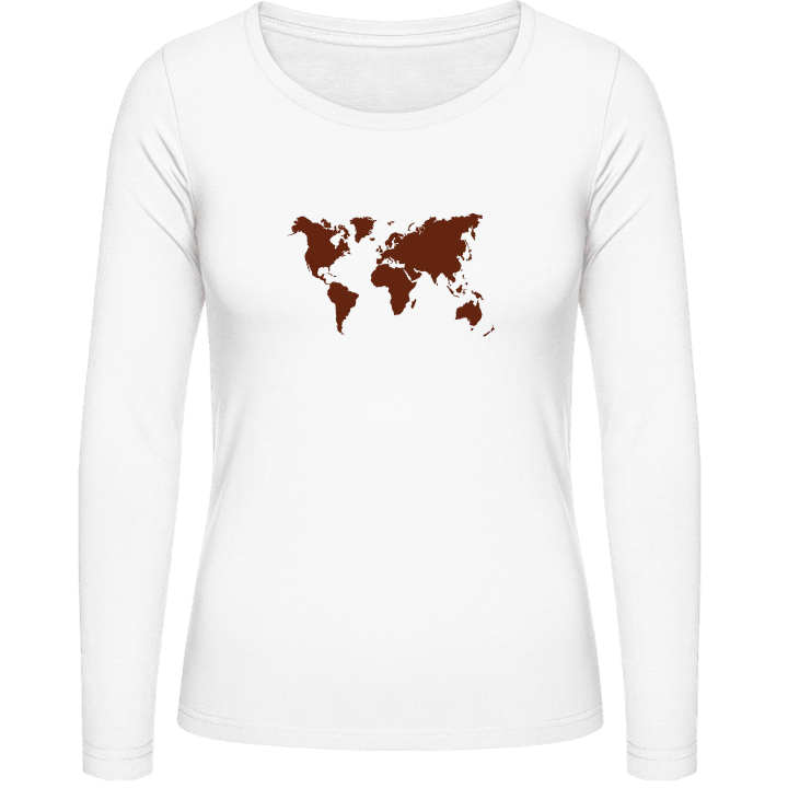 carte du monde world map T-shirt à manches longues pour femmes contain pic
