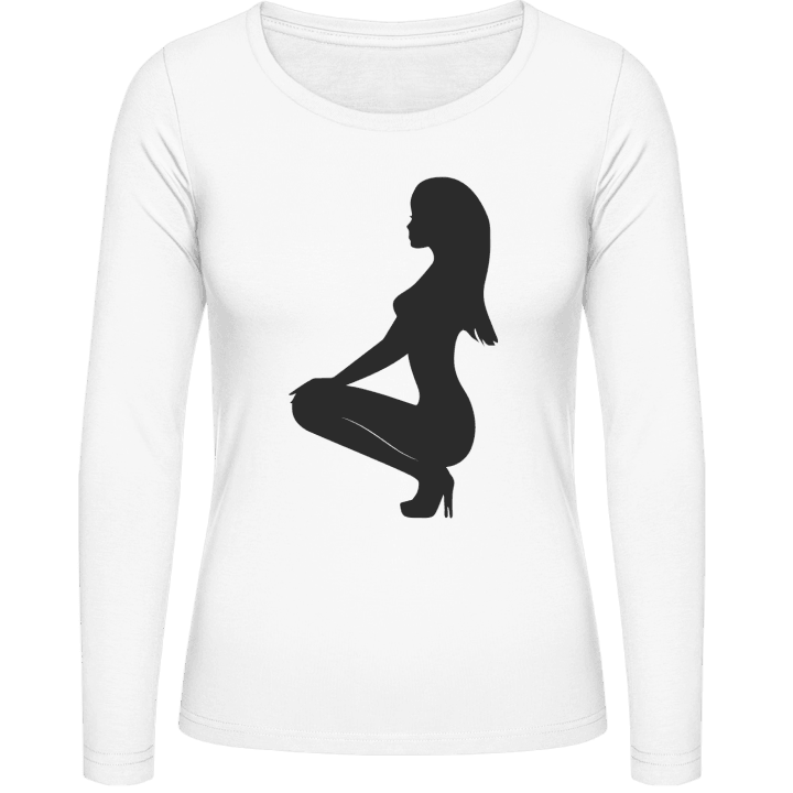 Hot Woman Silhouette Vrouwen Lange Mouw Shirt contain pic