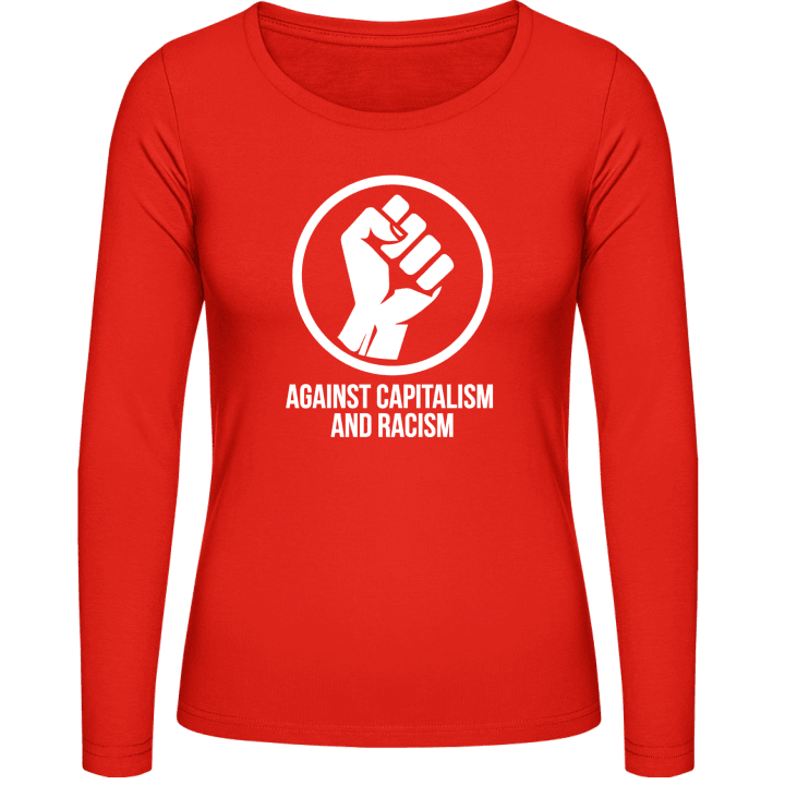 Against Capitalism And Racism Frauen Langarmshirt contain pic