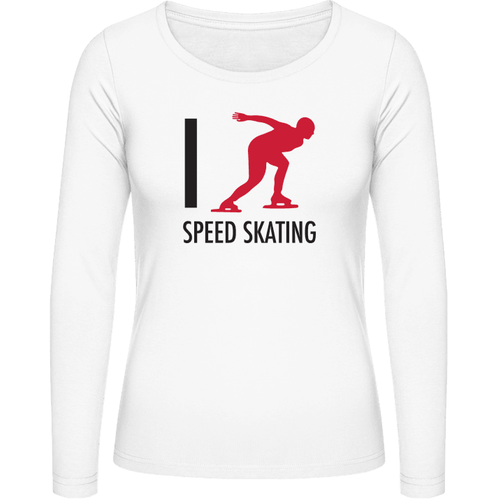I Love Speed Skating Langermet skjorte for kvinner contain pic