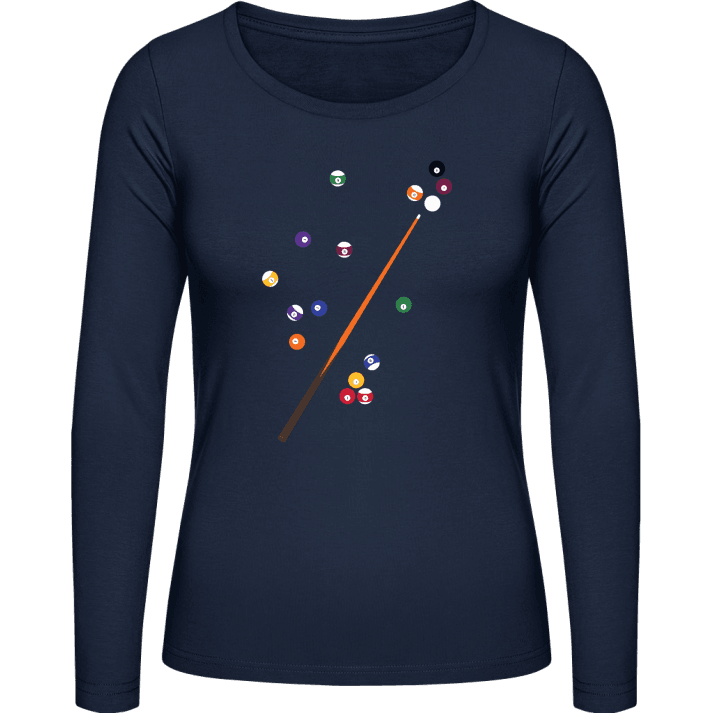 Billiards Illustration T-shirt à manches longues pour femmes contain pic