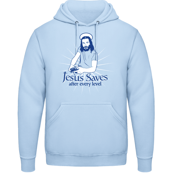 Jesus Saves After Every Level Kapuzenpulli contain pic