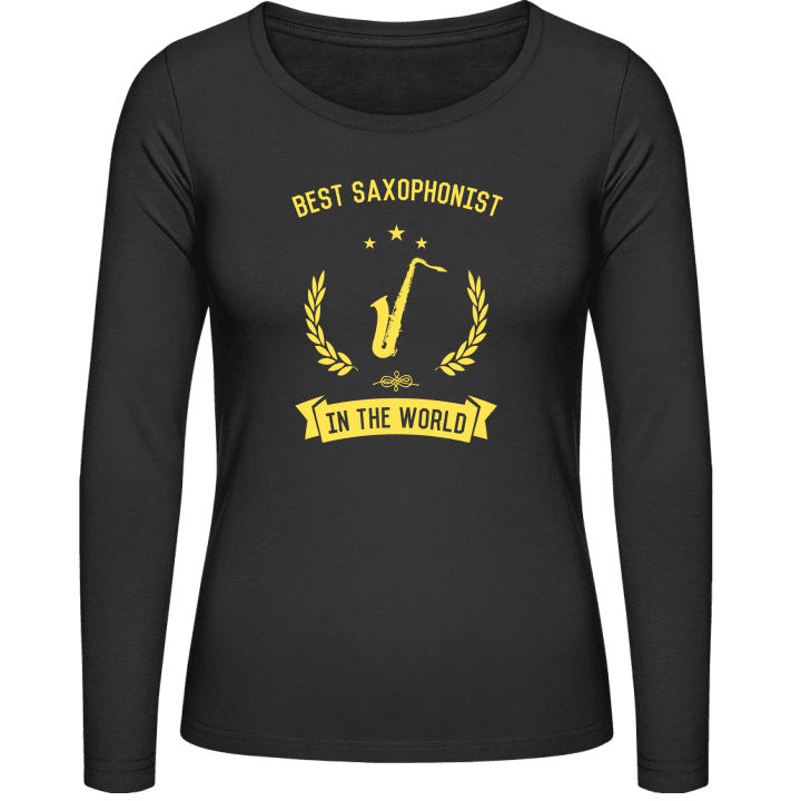 Best Saxophonist in The World Langermet skjorte for kvinner contain pic