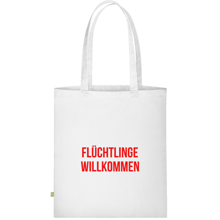 Flüchtlinge willkommen Slogan Stofftasche contain pic