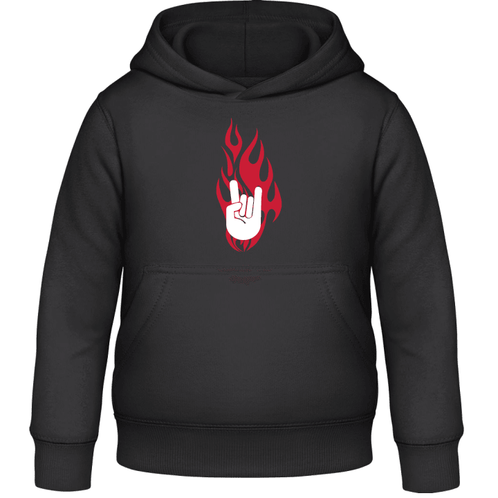 Rock On Hand in Flames Barn Hoodie contain pic