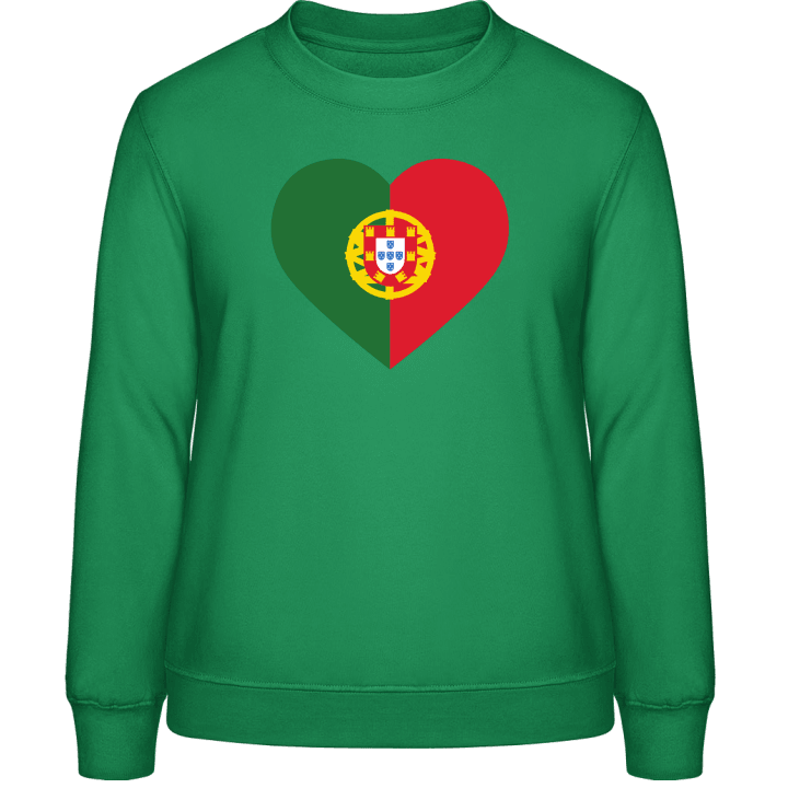 Portugal Heart Flag Crest Sweatshirt för kvinnor contain pic