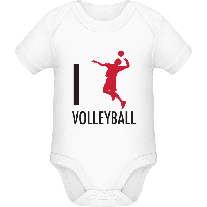 I Love Volleyball Baby Romper contain pic