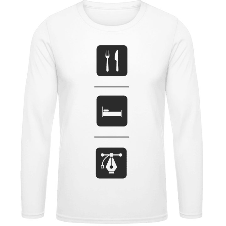 Eat Sleep Design T-shirt à manches longues contain pic