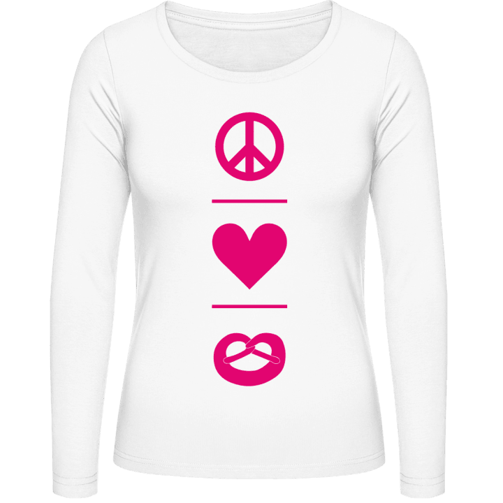 Peace Love Brezel T-shirt à manches longues pour femmes contain pic