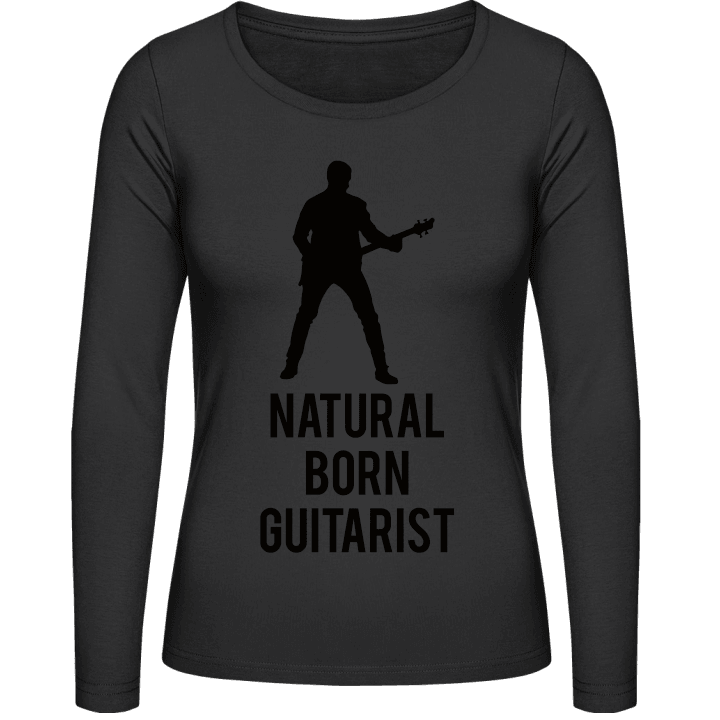 Natural Born Guitar Player Langermet skjorte for kvinner contain pic