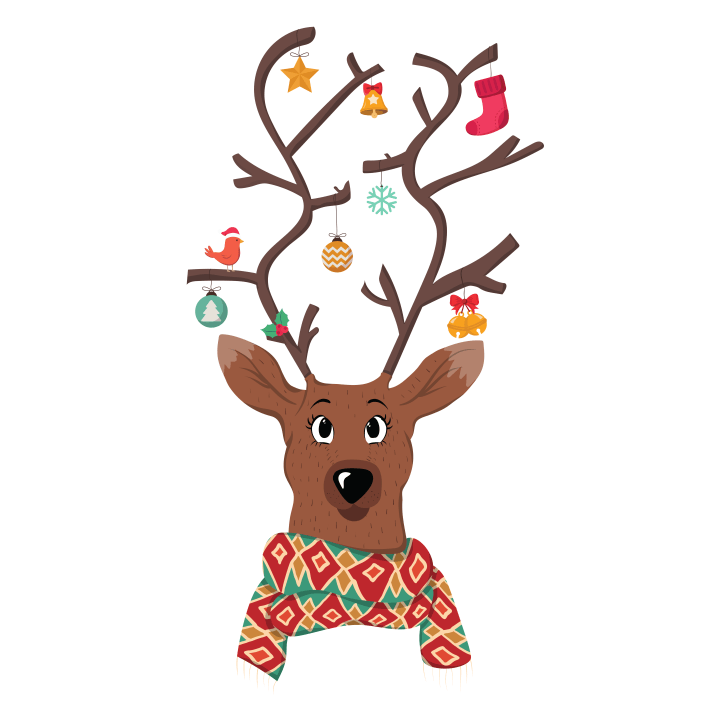 Christmas Decorated Reindeer T-Shirt 0 image