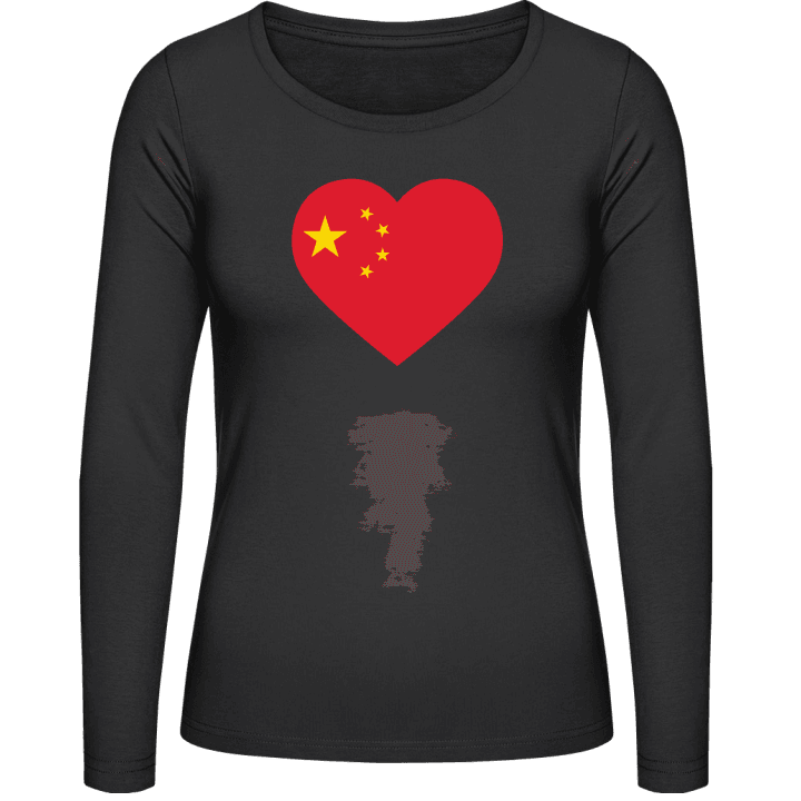 China Heart Flag T-shirt à manches longues pour femmes contain pic