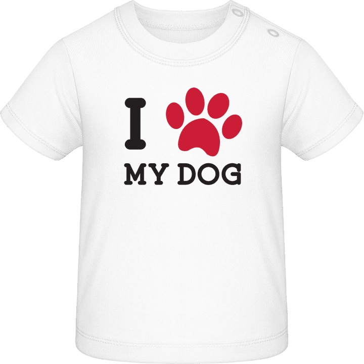 I Heart My Dog Footprint Baby T-skjorte 0 image