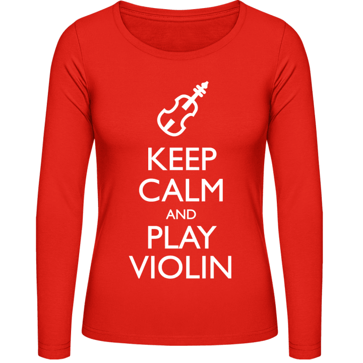 Keep Calm And Play Violin Vrouwen Lange Mouw Shirt contain pic