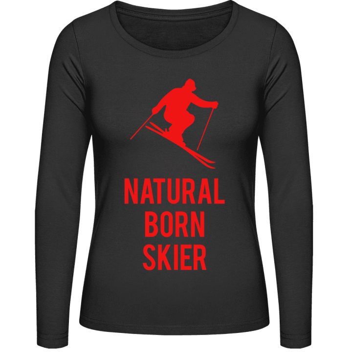 Natural Born Skier Vrouwen Lange Mouw Shirt contain pic