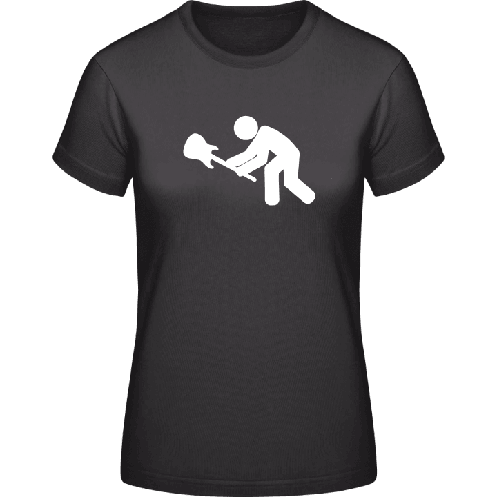 Slamming Guitar On The Ground T-shirt för kvinnor contain pic