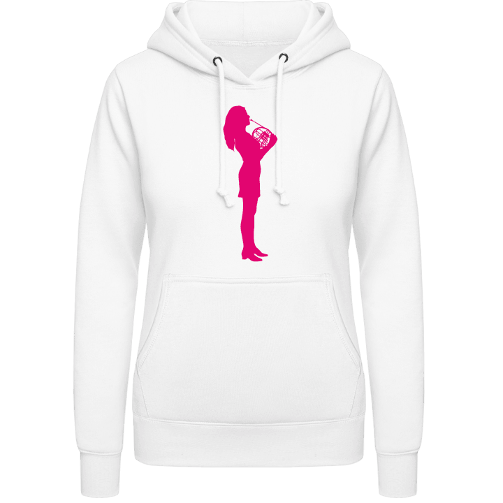 Horn Player Silhouette Female Sudadera con capucha para mujer contain pic