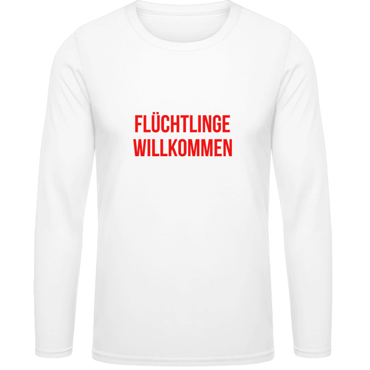 Flüchtlinge willkommen Slogan Langermet skjorte contain pic