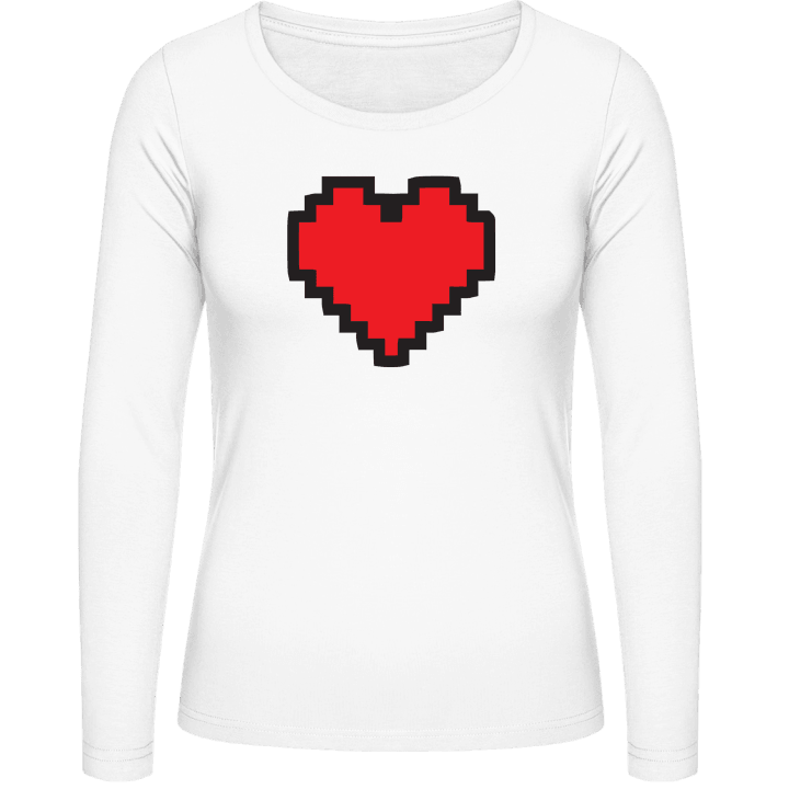 Big Pixel Heart T-shirt à manches longues pour femmes contain pic