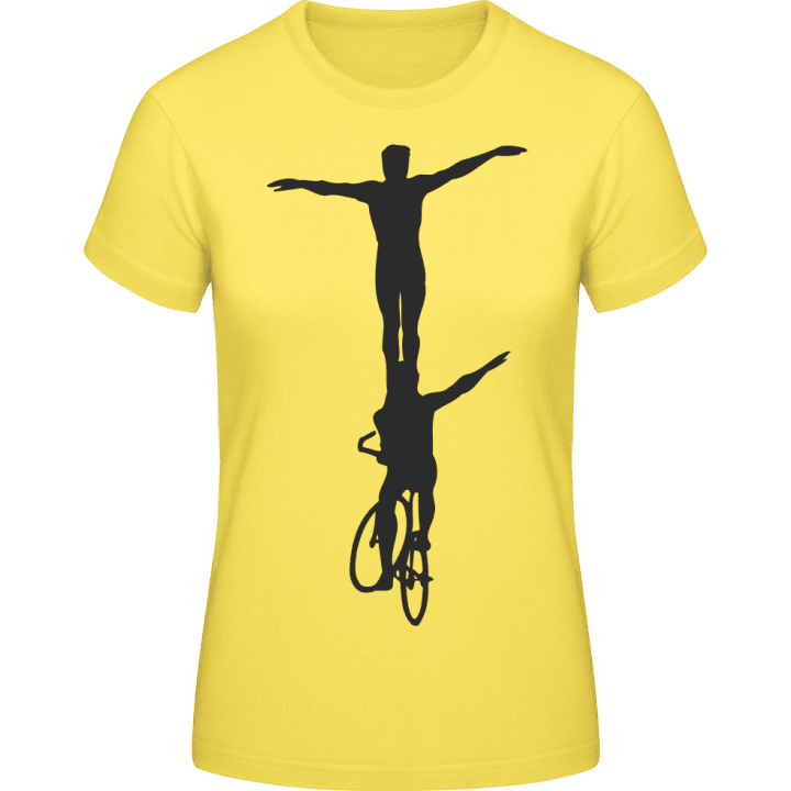 Bicycle acrobatics T-shirt för kvinnor contain pic