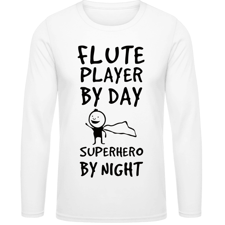 Flute Player By Day Superhero By Night Shirt met lange mouwen contain pic