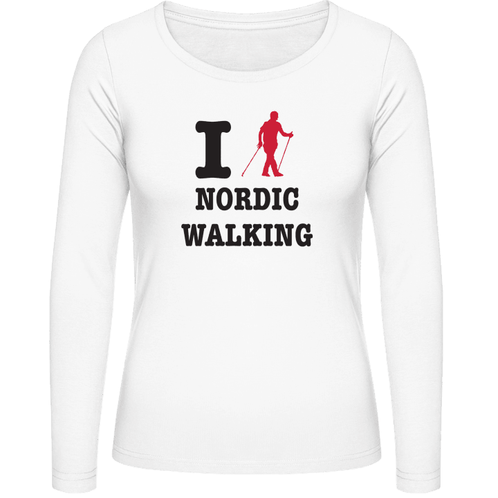 I Love Nordic Walking Kvinnor långärmad skjorta contain pic
