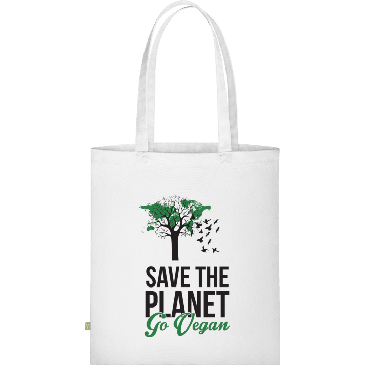 Save The Planet Go Vegan Stoffen tas contain pic