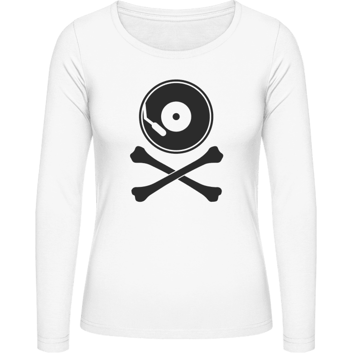 Vinyl And Crossed Bones Vrouwen Lange Mouw Shirt contain pic