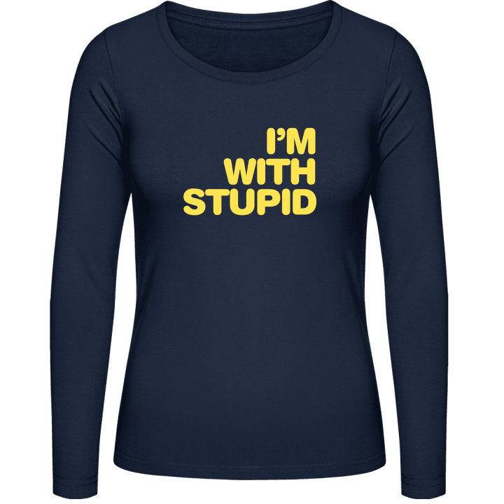 I Am With Stupid Langærmet skjorte til kvinder 0 image