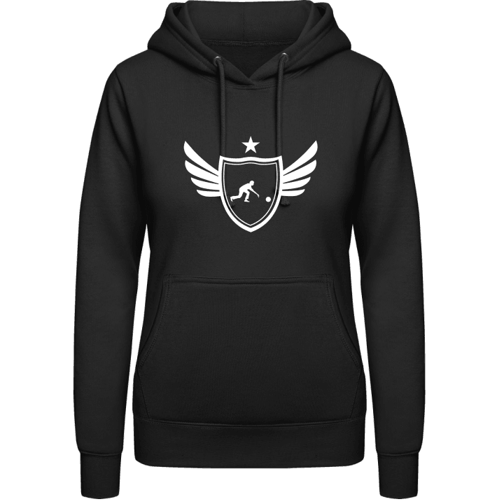 Bowling Player Winged Hoodie för kvinnor contain pic