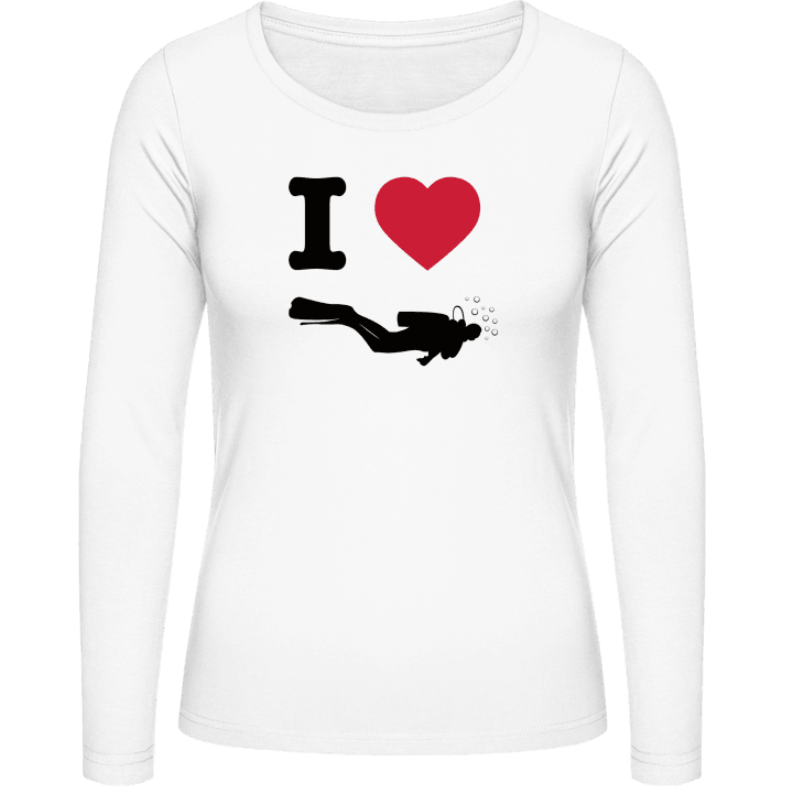 I Heart Diving Langermet skjorte for kvinner contain pic