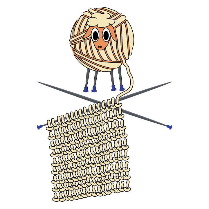 Knitting Sheep Comic T-skjorte for kvinner 0 image