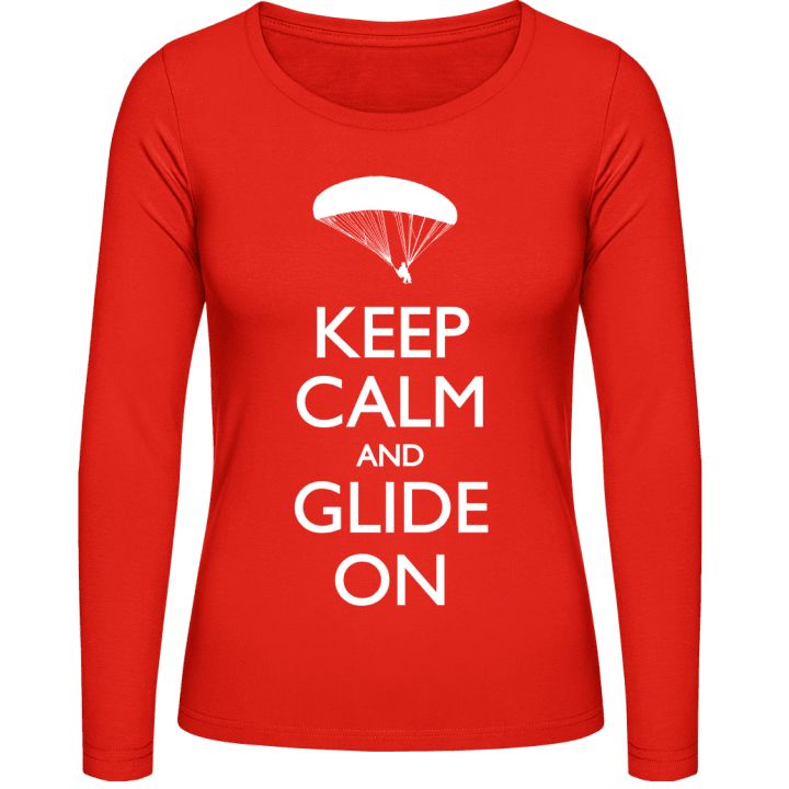 Keep Calm And Glide On Langermet skjorte for kvinner contain pic