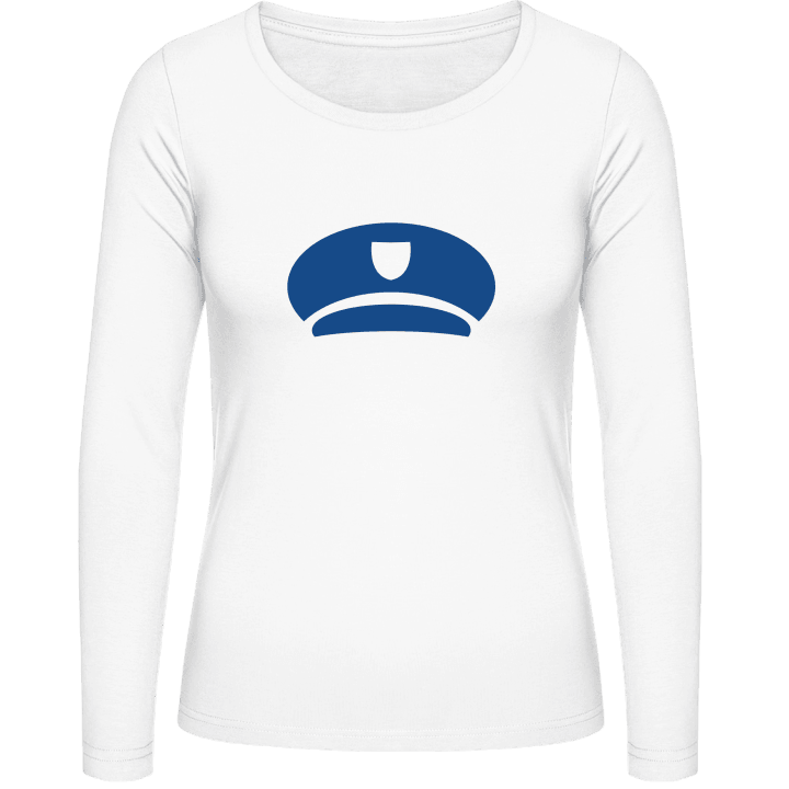 Police Hat Camisa de manga larga para mujer contain pic