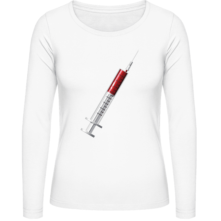 Blood Injection Langermet skjorte for kvinner contain pic