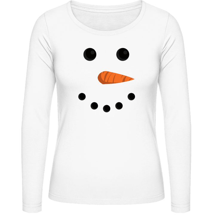 Snowman Face Vrouwen Lange Mouw Shirt 0 image