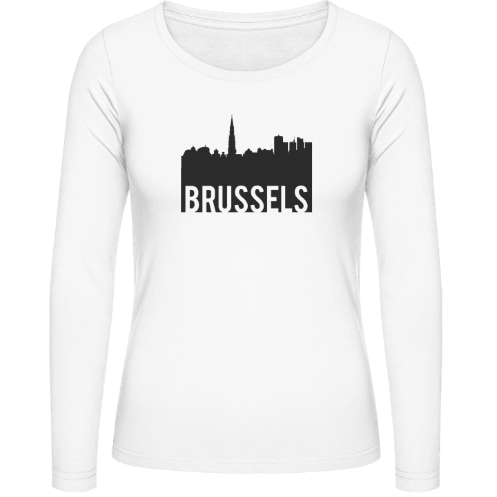 Brussels City Skyline Vrouwen Lange Mouw Shirt contain pic