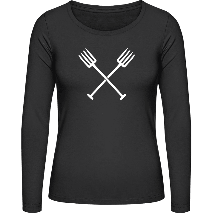 Crossed Pitchforks Langermet skjorte for kvinner contain pic