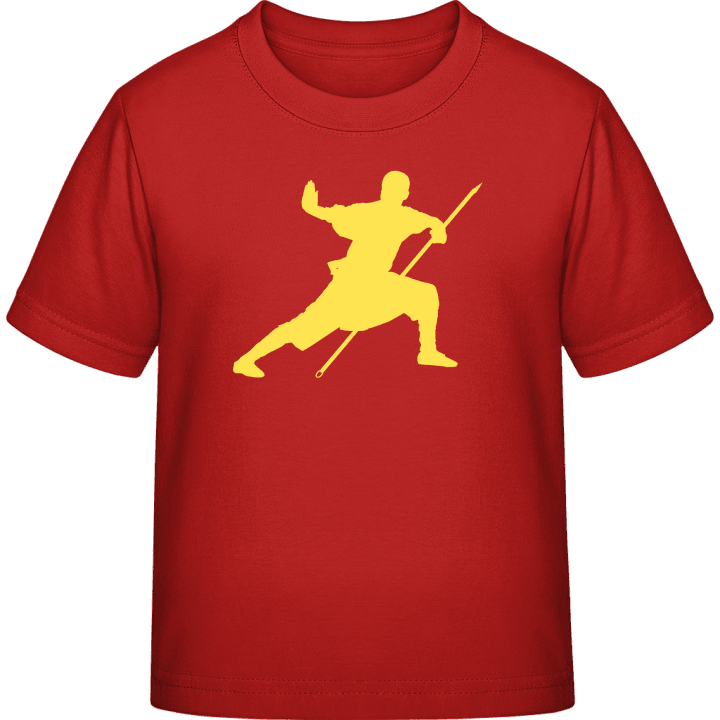 Kung Fu Silhouette Kinder T-Shirt contain pic