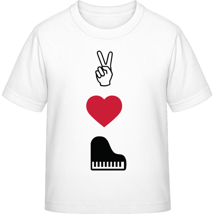 Peace Love Piano T-shirt för barn contain pic