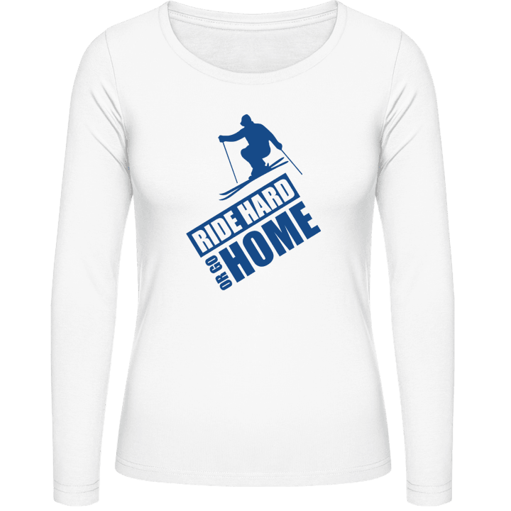 Ride Hard Or Go Home Ski T-shirt à manches longues pour femmes contain pic