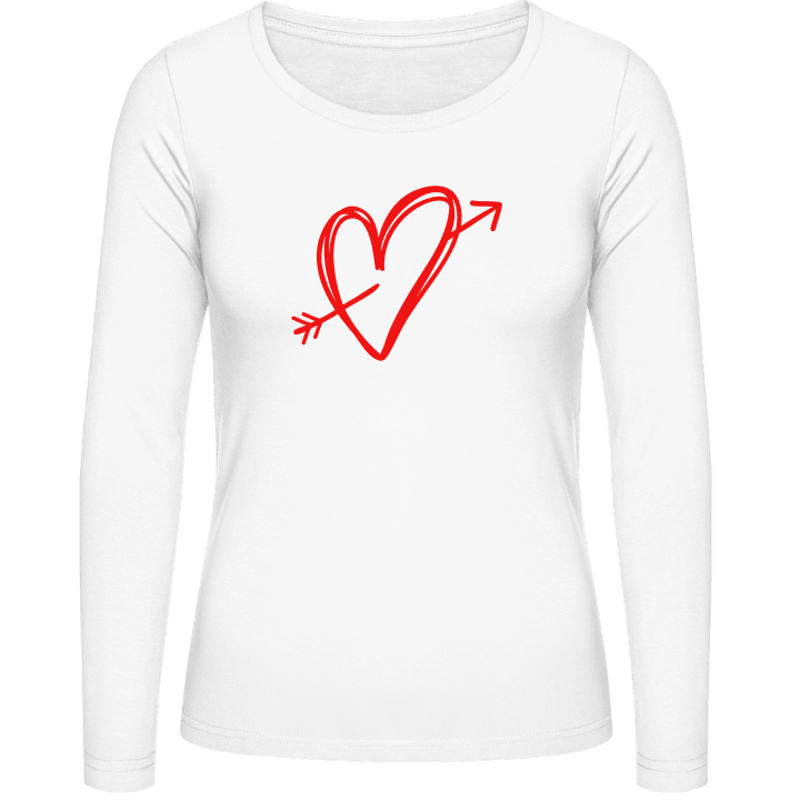 Heart With Arrow Langermet skjorte for kvinner contain pic
