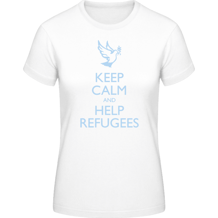 Keep Calm And Help Refugees Frauen T-Shirt contain pic