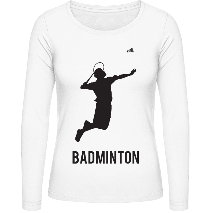 Badminton Player Silhouette Camisa de manga larga para mujer contain pic